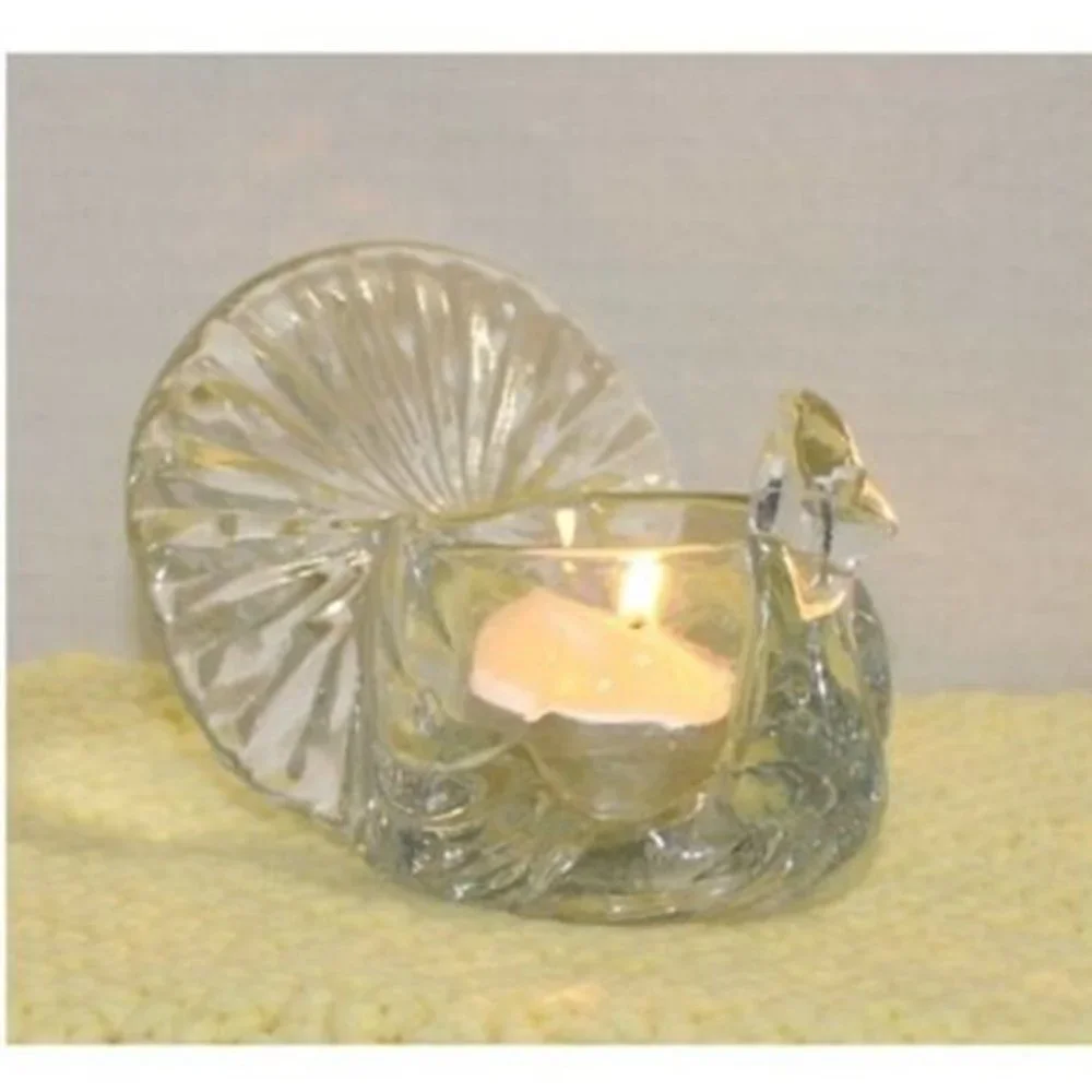 Vintage Avon Glass Peacock Candle Holder Votive Fall Harvest Turkey Holiday